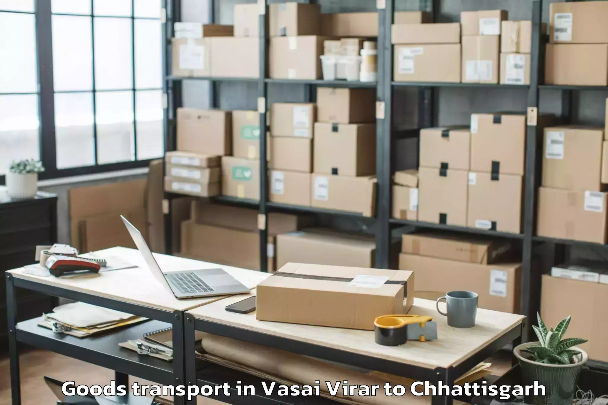 Book Vasai Virar to Berla Goods Transport